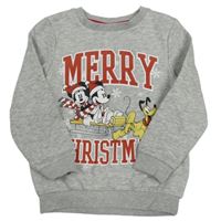 Sivá melírovaná mikina s Mickeym Disney
