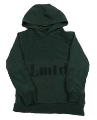 Tmavozelená mikina s nápisom a kapucňou George