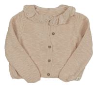 Svetloružový prepínaci sveter s volánikmi zn. George