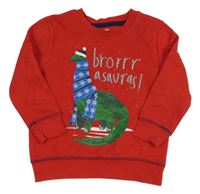 Červená mikina s dinosaurom George