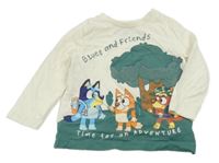 Smetanovo-zelené triko s Bluey