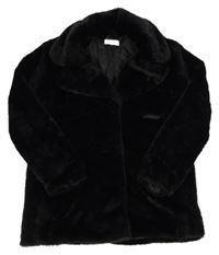 Čierny kožušinový podšitý kabát H&M