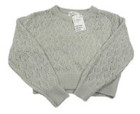 Nové - Šedý vzorovaný crop svetr H&M