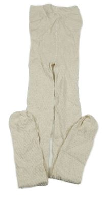 Béžové vzorované pančuchy