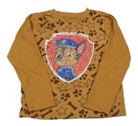 Béžové triko s Paw Patrol z flitrů Nickelodeon