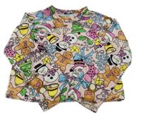 Svetloružová zamatová mikina s vánočním motívom Tezenis