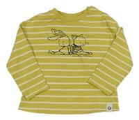 Světlezeleno-biela pruhovaná mikina so zajačikmi Next