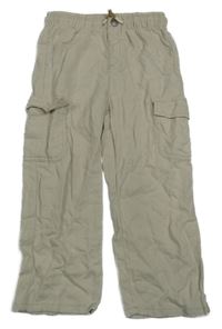 Béžové ľanové cargo nohavice George