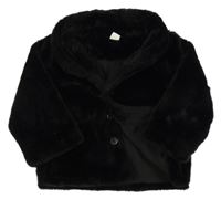 Čierna kožušinová podšitá bunda Shein