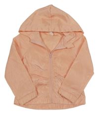 Svetloružová šušťáková bunda s kapucňou Shein