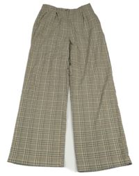 Smetanovo-barevné kostkované palazzo kalhoty Page one young
