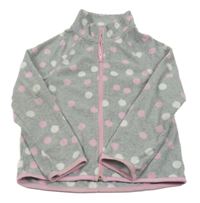 Sivá fleecová prepínaci mikina s bodkami a rolákom