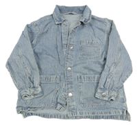 Světlemodro-biela prúžkovaná rifľová bunda H&M