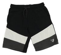 Černo-šedo-bílé teplákové kraťasy George 