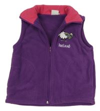 Fialová fleecová vesta s ovečkou