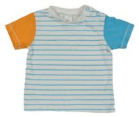 Modro-bílo-oranžové pruhované tričko C&A