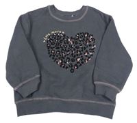 Sivá oversize mikina so srdiečkom George