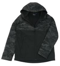 Čierno-sivá softshellová bunda s kapucňou Mountain Warehouse
