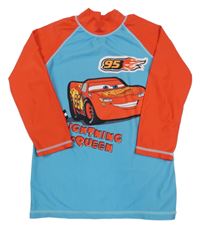 Červeno-tyrkysové UV tričko s Cars Disney