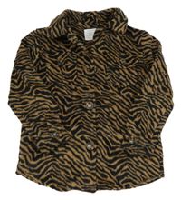 Čierno-béžová vzorovaná vlnená bunda Primark