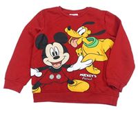 Červená mikina s Mickey a Plutem PRIMARK