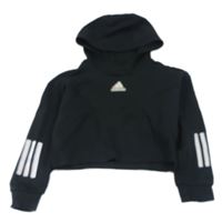Čierna crop mikina s kapucňou Adidas