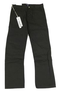 Nové - černošedé chino plátěné kalhoty KANGOL