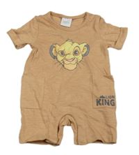 Světlehnědý melírovaný cargo kraťasový overal se Simbou Disney