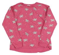 Ružová mikina so striebornymi jednorožci a hviezdičkami Bluezoo