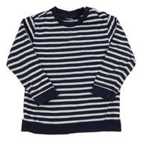 Tmavomodro-biela pruhovaná mikina H&M