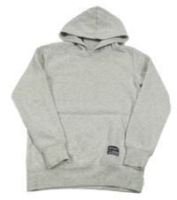 Světlešedá melírovaná mikina s kapsou s nášivkou a kapucí Chapter young