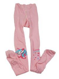 Růžové punčocháče s jednorožcem