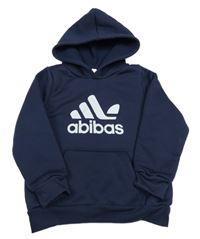 Tmavomodrá tepláková mikina s vreckom a kapucňou