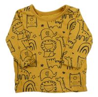 Okrové tričko so zvieratkami a duhami George