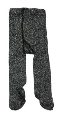 Čierno-strieborné melírované pančuchy