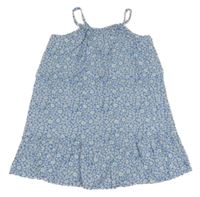 Modro-biele kvietkovane letné šaty Matalan