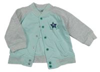 Mátovo-svetlosivá baseballová mikina s hviezdičkami Ergee