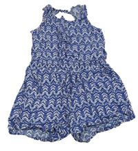 Safírovo-bílý vzorovaný letní overal H&M