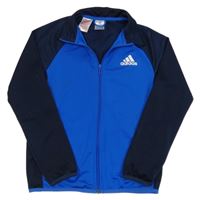 Safírovo-tmavomodrá prepínaci športová mikina Adidas
