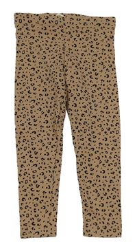 Hnedé teplákové legíny s leopardím vzorom H&M
