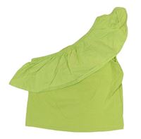 Limetkový rebrovaný crop top s volánem Matalan