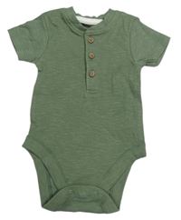 Khaki melírované rebrované body s gombíkmi George
