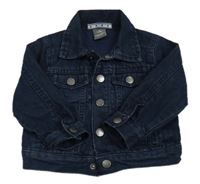 Tmavomodrá rifľová podšitá bunda