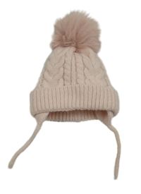 Ružová pletená čapica s brmbolcom zn. Primark