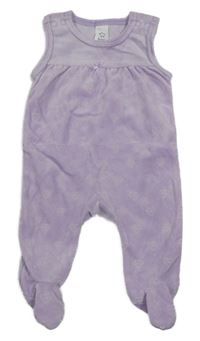 Lila sametové dupačky se srdíčky C&A