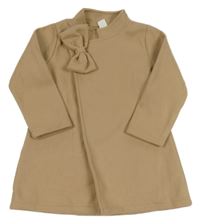 Svetlohnedý kabát s mašlou Shein