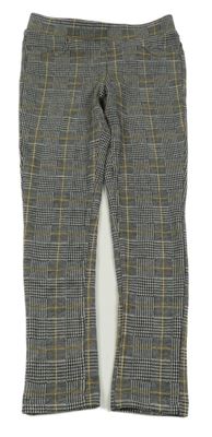 Sivo-čierno-okrové kockované tregíny C&A