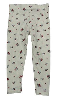 Smotanové kvetované legíny Primark