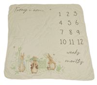 Béžová bavlněná měsíční deka s Peter Rabbit Tu