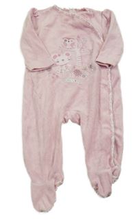 Růžový sametový overal se sovou a myškou Miniclub